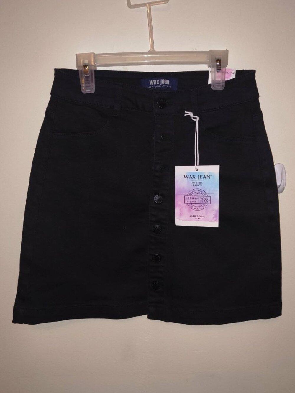Wax Jean Black Mini Skirt